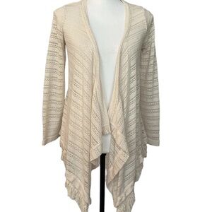 Red Camel Cream Open-Front Cardigan